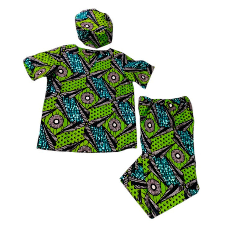 Conjunto Niño Verde-Azul (Etnia Negra)