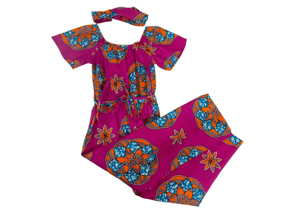 Jumpsuit Niña Fucsia-Naranja-Azul ( Etnia Negra)