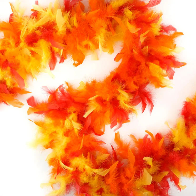 Chandelle Feather Boa - Lightweight - Fire Mix