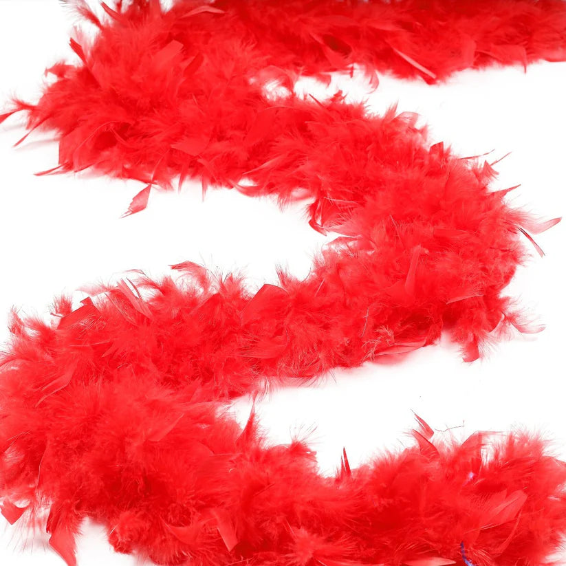 Chandelle Feather Boa - Medium Weight - Red