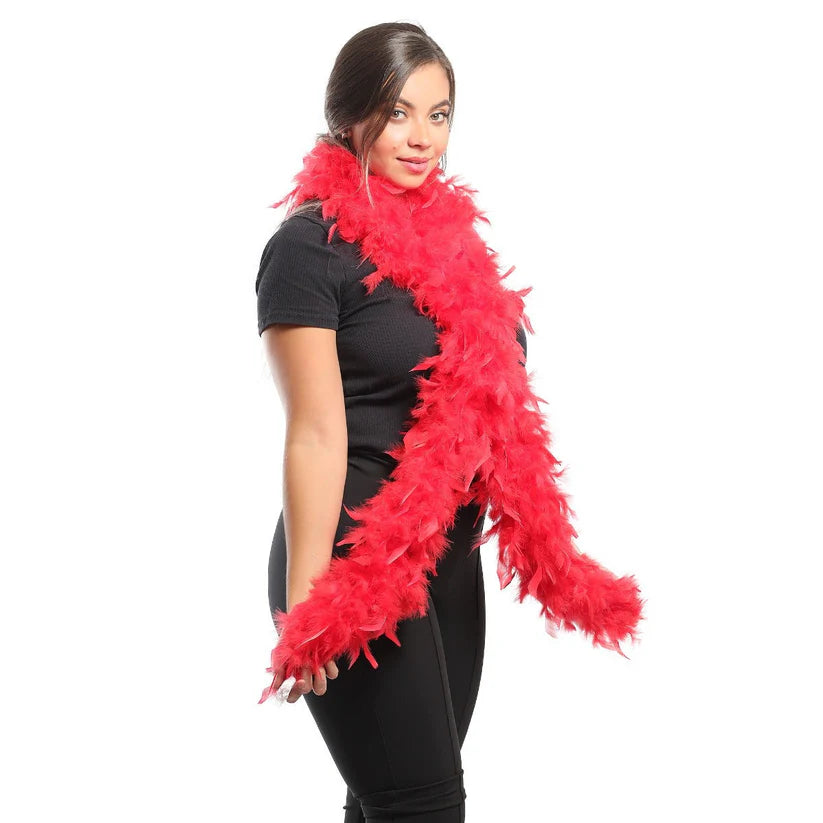 Chandelle Feather Boa - Medium Weight - Red