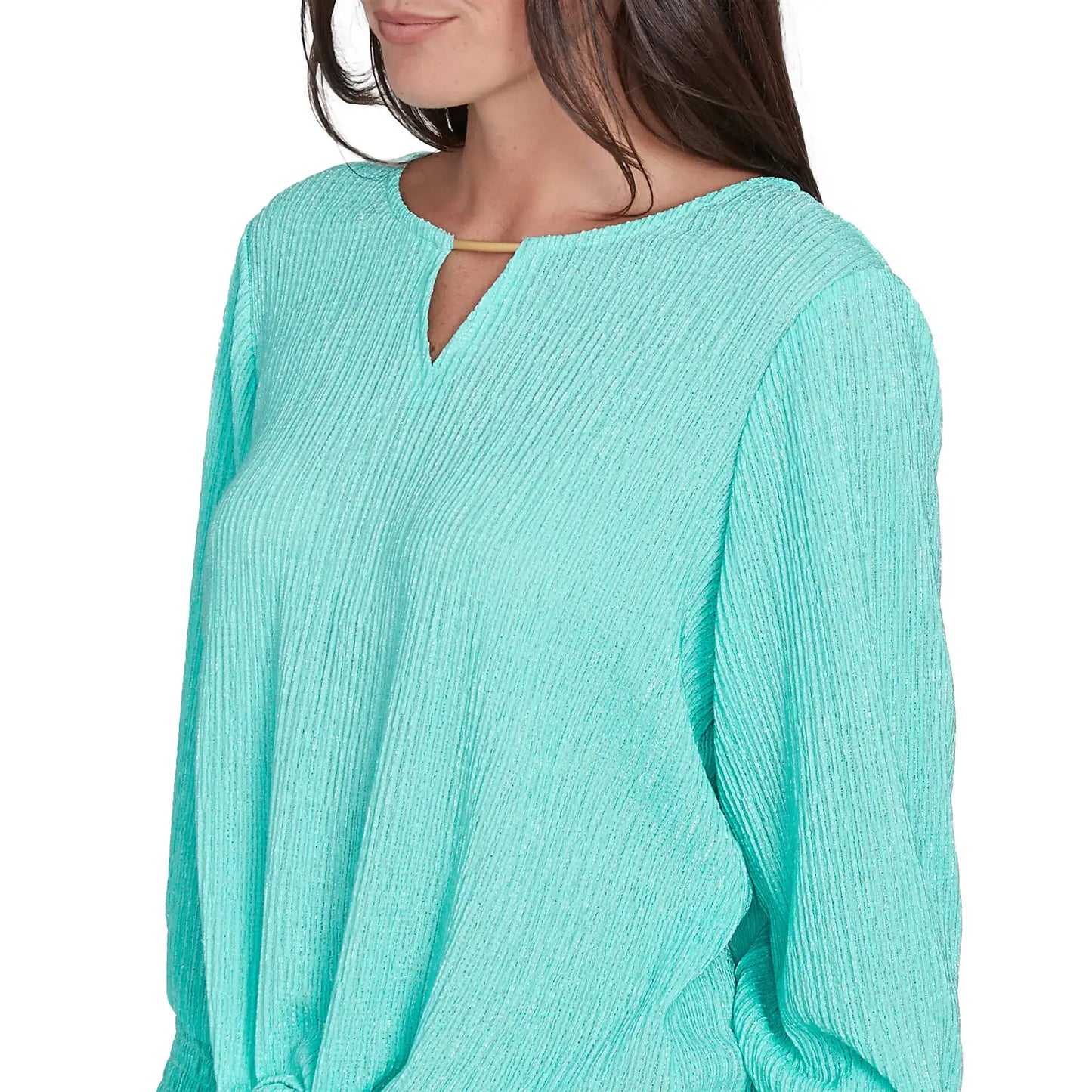 Solid Crinkle Shine Tie Front Top Julep Multi - Ruby Rd