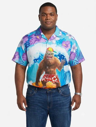 Poly Print Hawaiian Plus Shirts BIGFOOT
