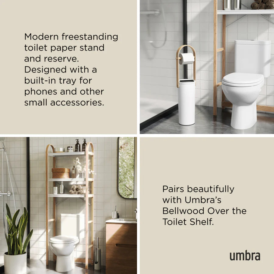Bellwood Toilet Paper Holder & Reserve White/Natural