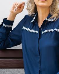Blouse Navy Blazer - Zac & Rachel