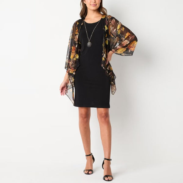 Faux-Jacket Dress With Removable Necklace