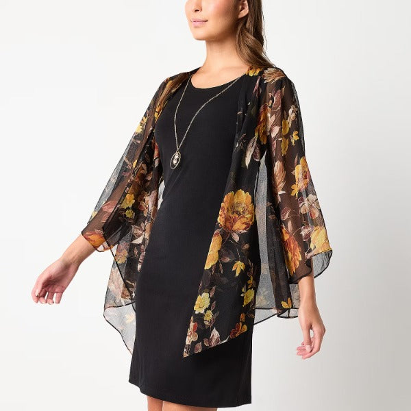 Faux-Jacket Dress With Removable Necklace
