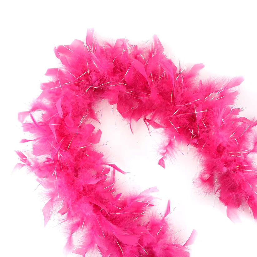 Dress Up Feather Boa for Little Girls - Raspberry Sorbet/Opal Lurex