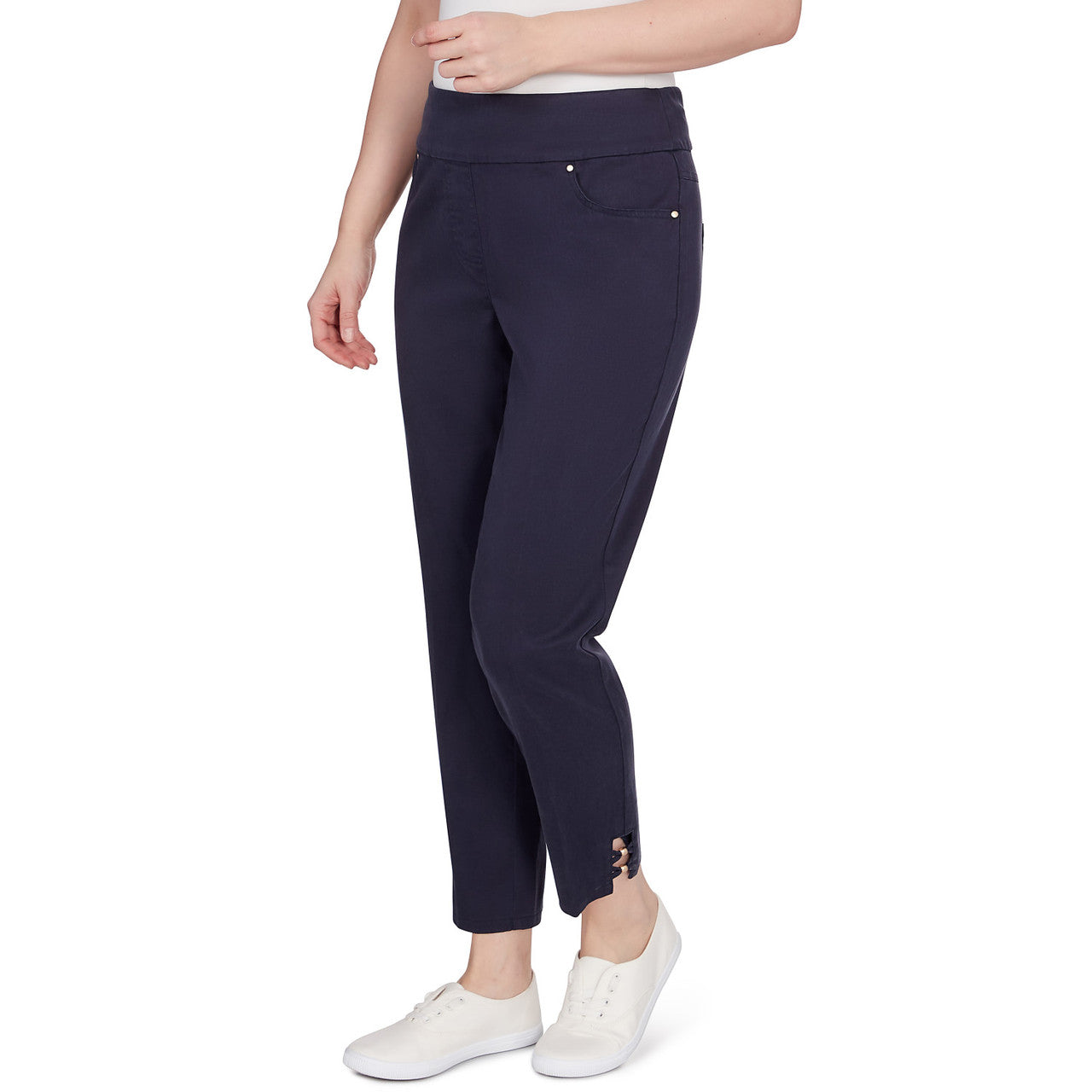 Stretch Sateen Ankle Pant Navy- Ruby Rd