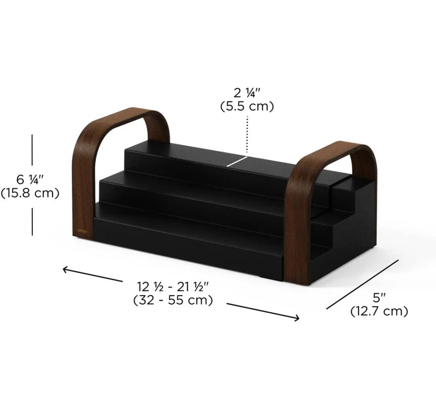 Bellwood 3-Tier Spice Shelf Balck/Walnut