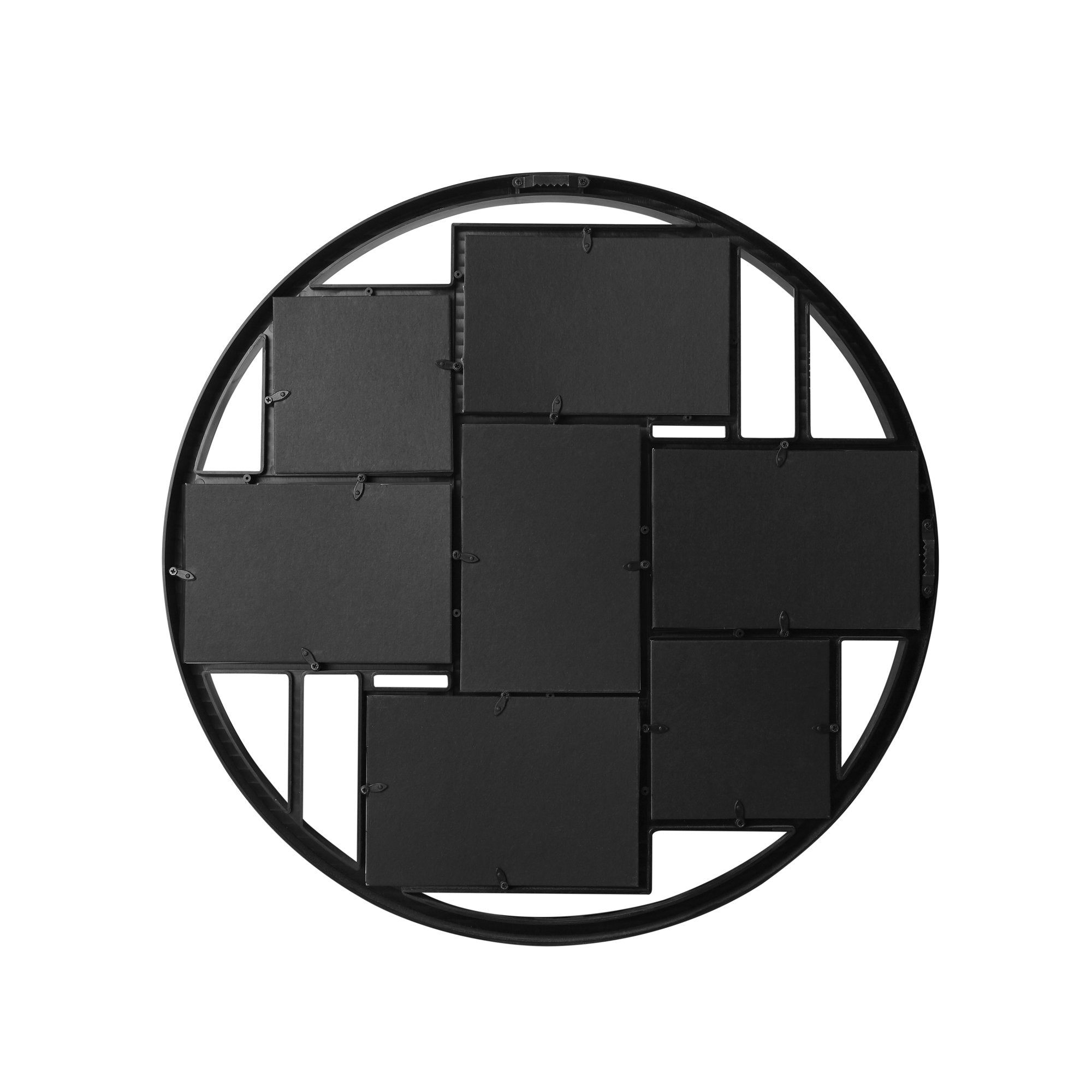 7-Opening Round Collage Picture Frame - Black - 4" x 6" & 4" x 4"