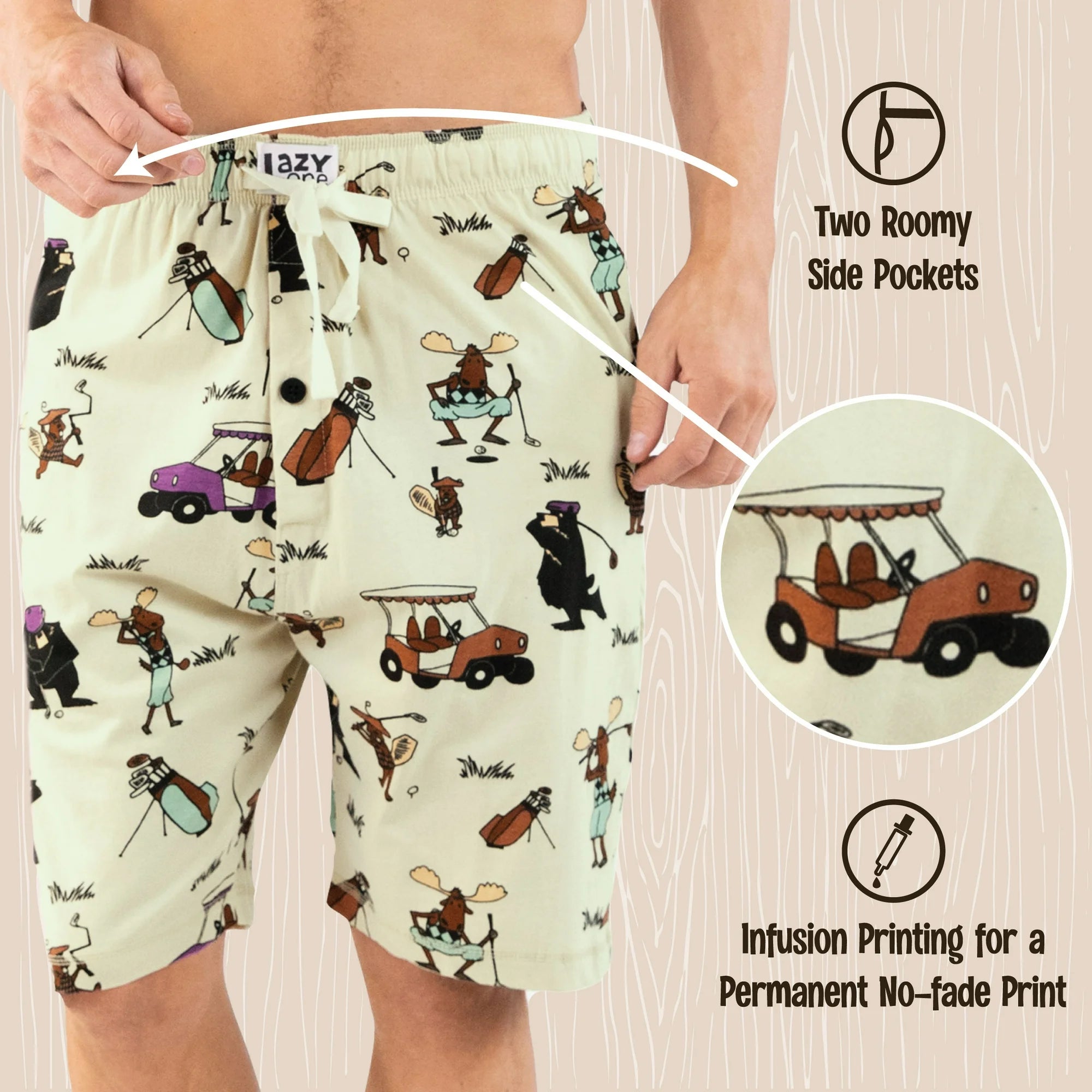 Golf Cream Men's PJ Shorts