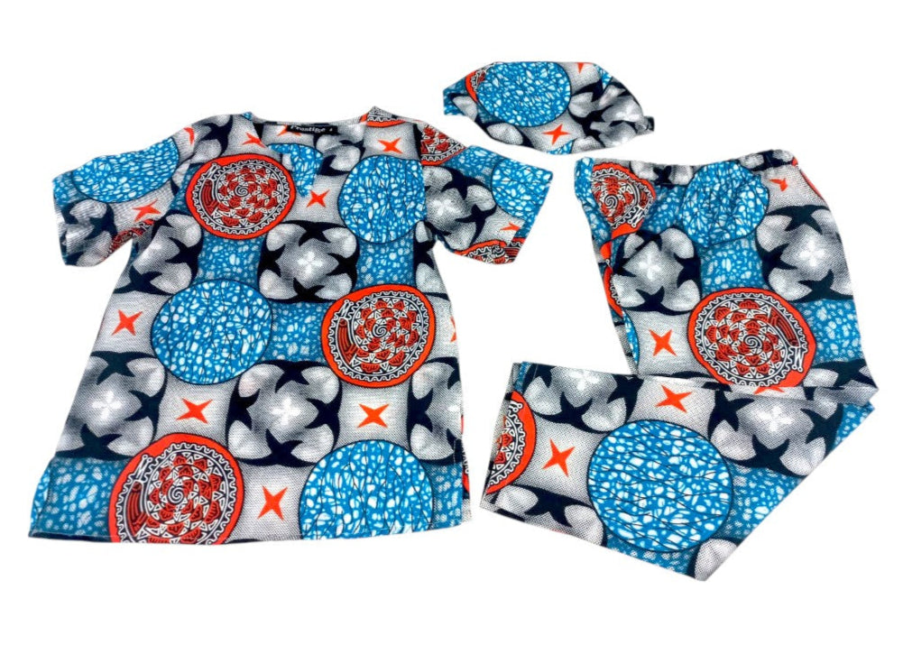 Conjunto Niño Azul-Naranja (Etnia Negra)