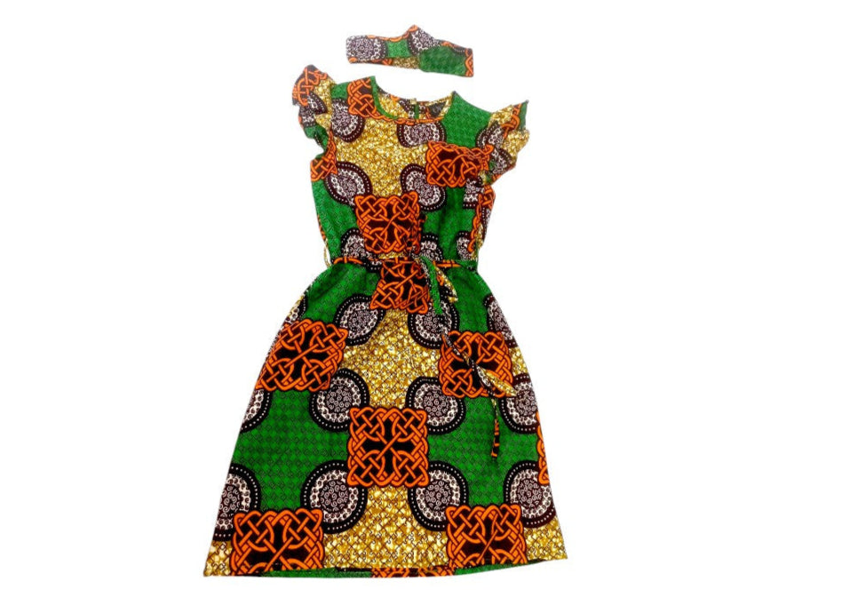 Vestido Verde-Naranja (Etnia Negra)