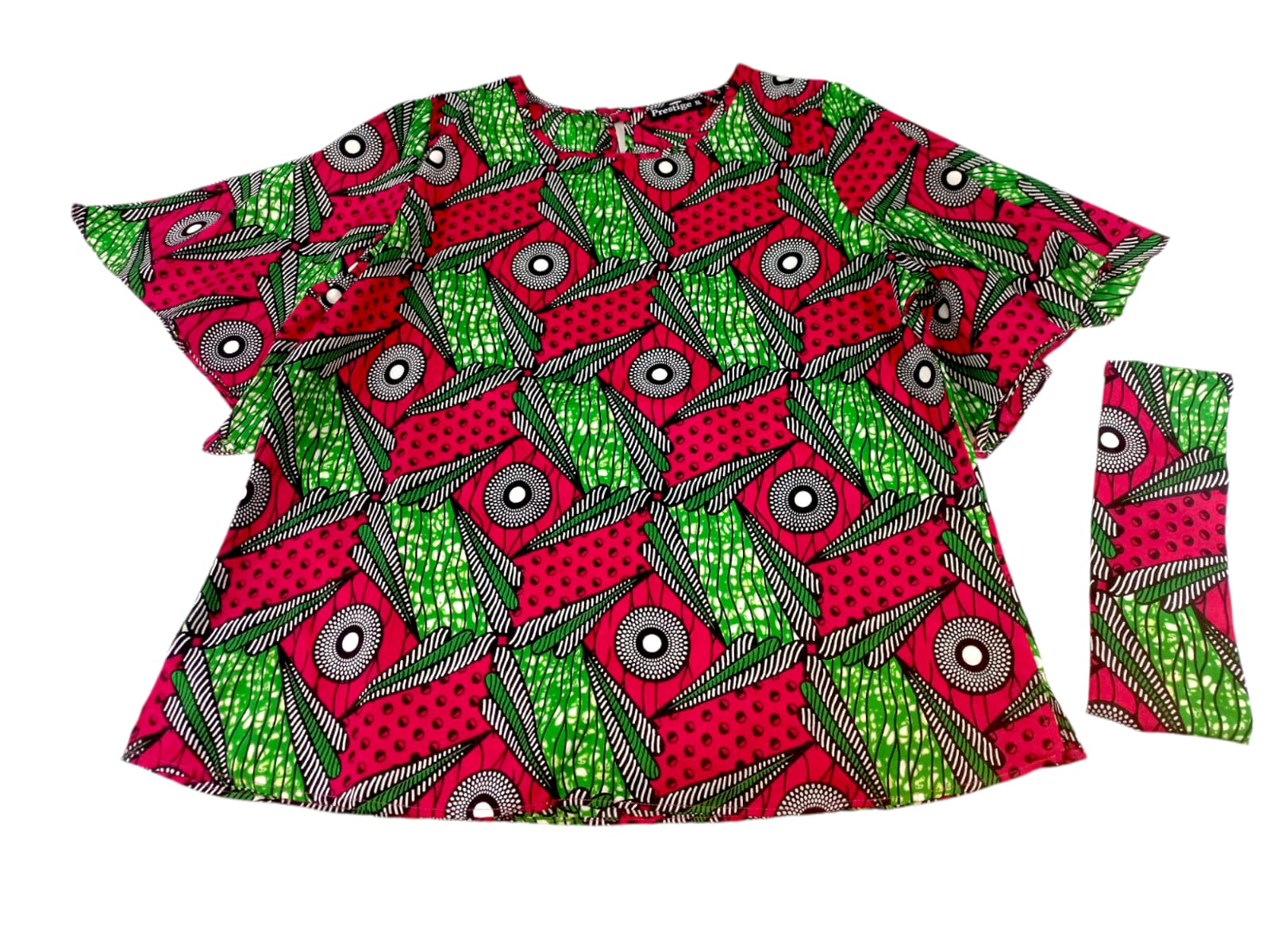 Camisa Dama Verde-Fucsia (Etnia Negra)