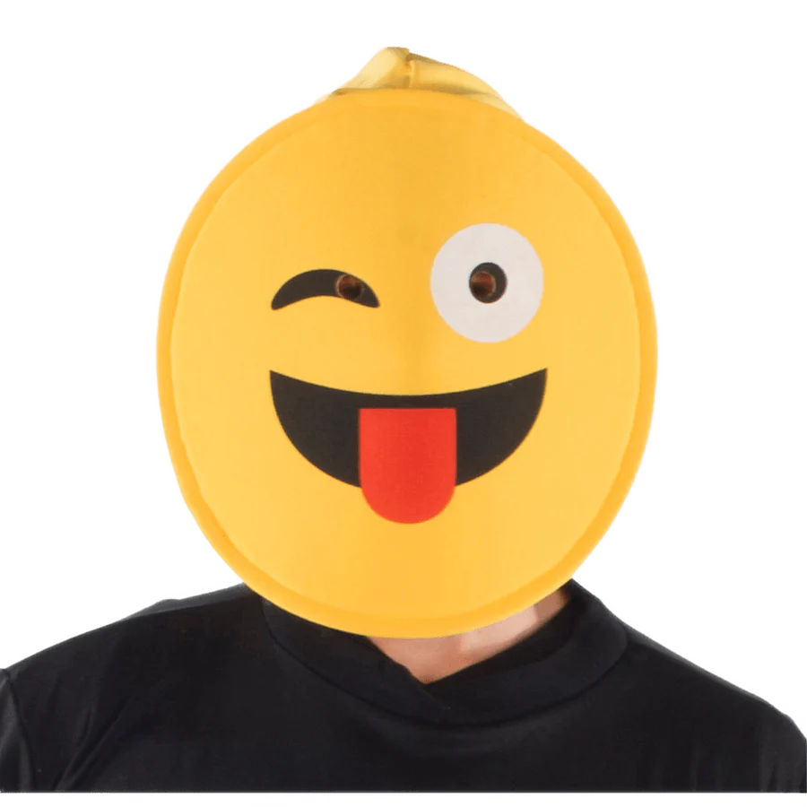Face with Tongue Emoji Mask - Adults