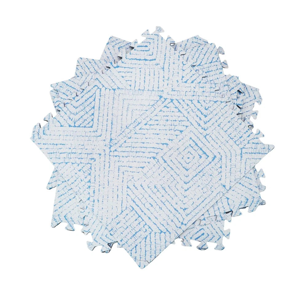Mat with Design 6 Pieces - Blue