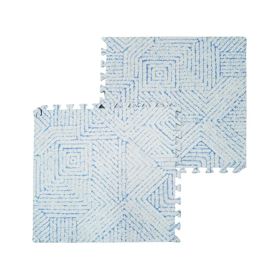 Mat with Design 6 Pieces - Blue