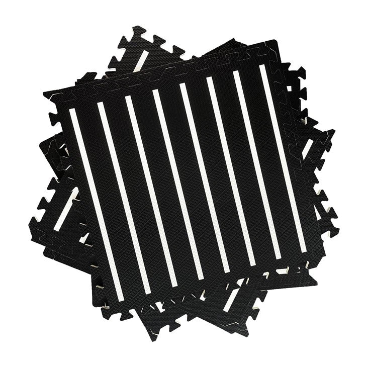 Mat with Design 6 Pieces - Black/White