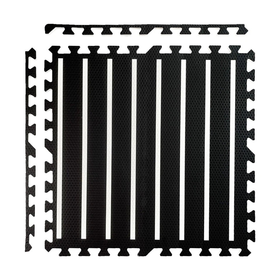 Mat with Design 6 Pieces - Black/White