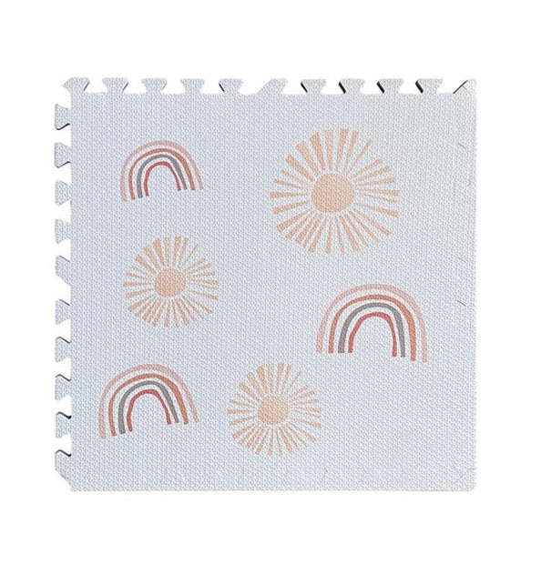 Mat with Design 6 Pieces - Ivory / White