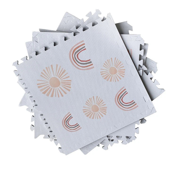 Mat with Design 6 Pieces - Ivory / White