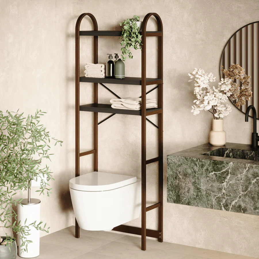 BELLWOOD OVER THE TOILET SHELF BLACK/WALNUT
