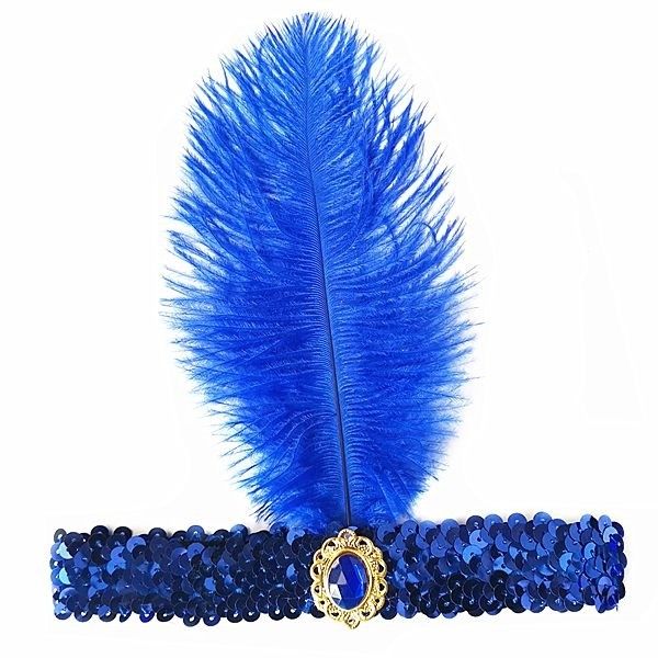Sequin Flapper Headpiece Blue
