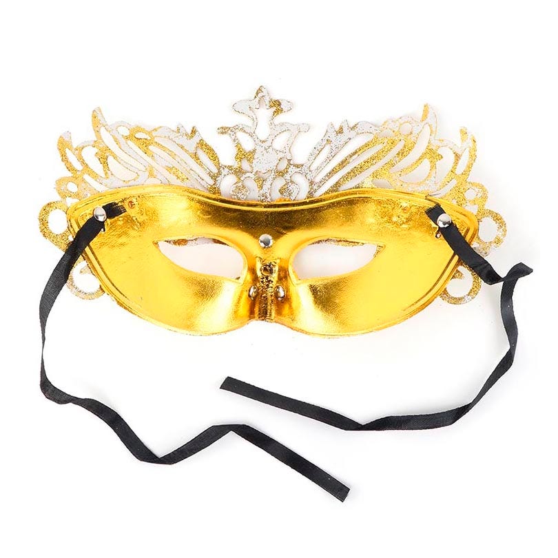 Glittered Carnival Mask Form Gold