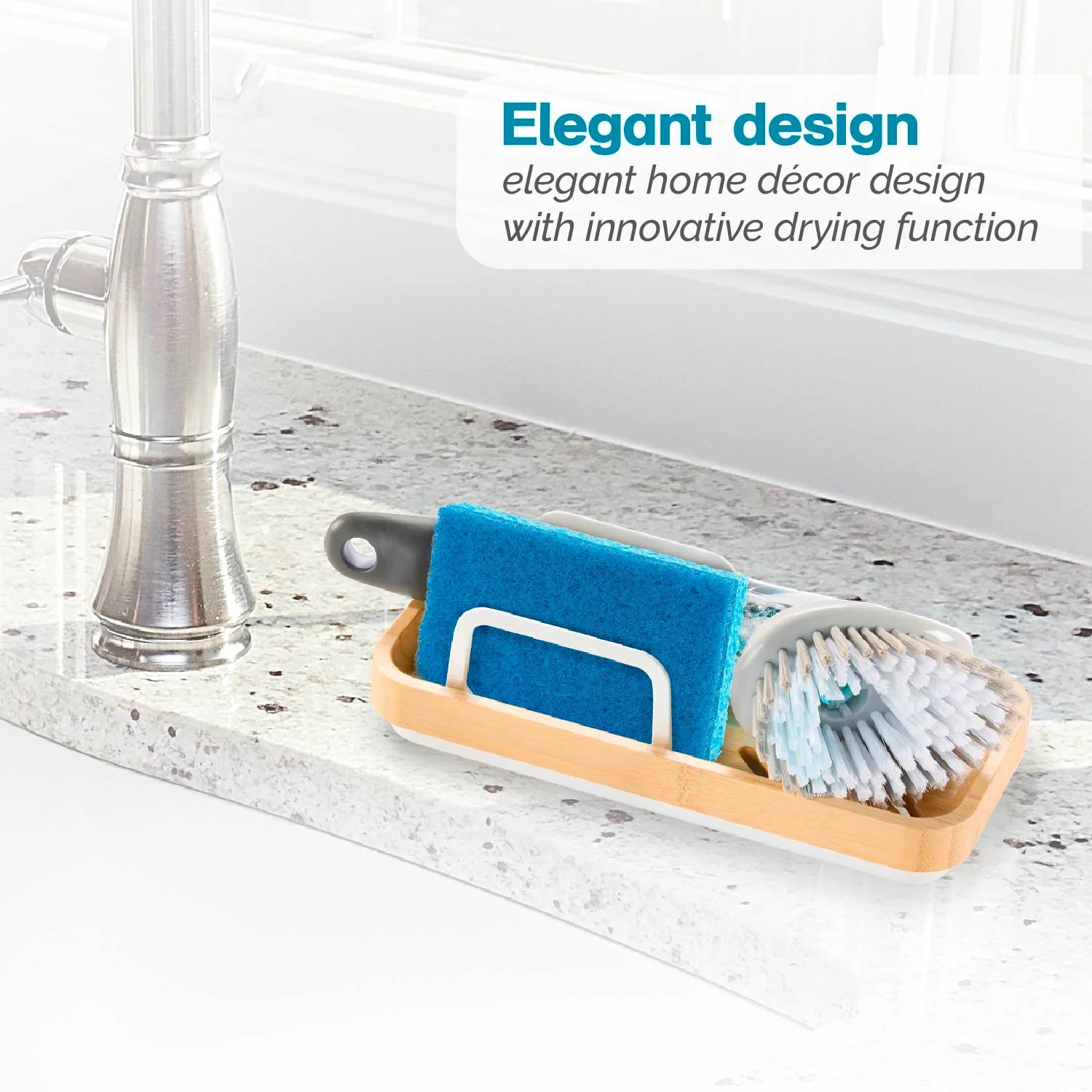 Bamboo Sink Caddy White