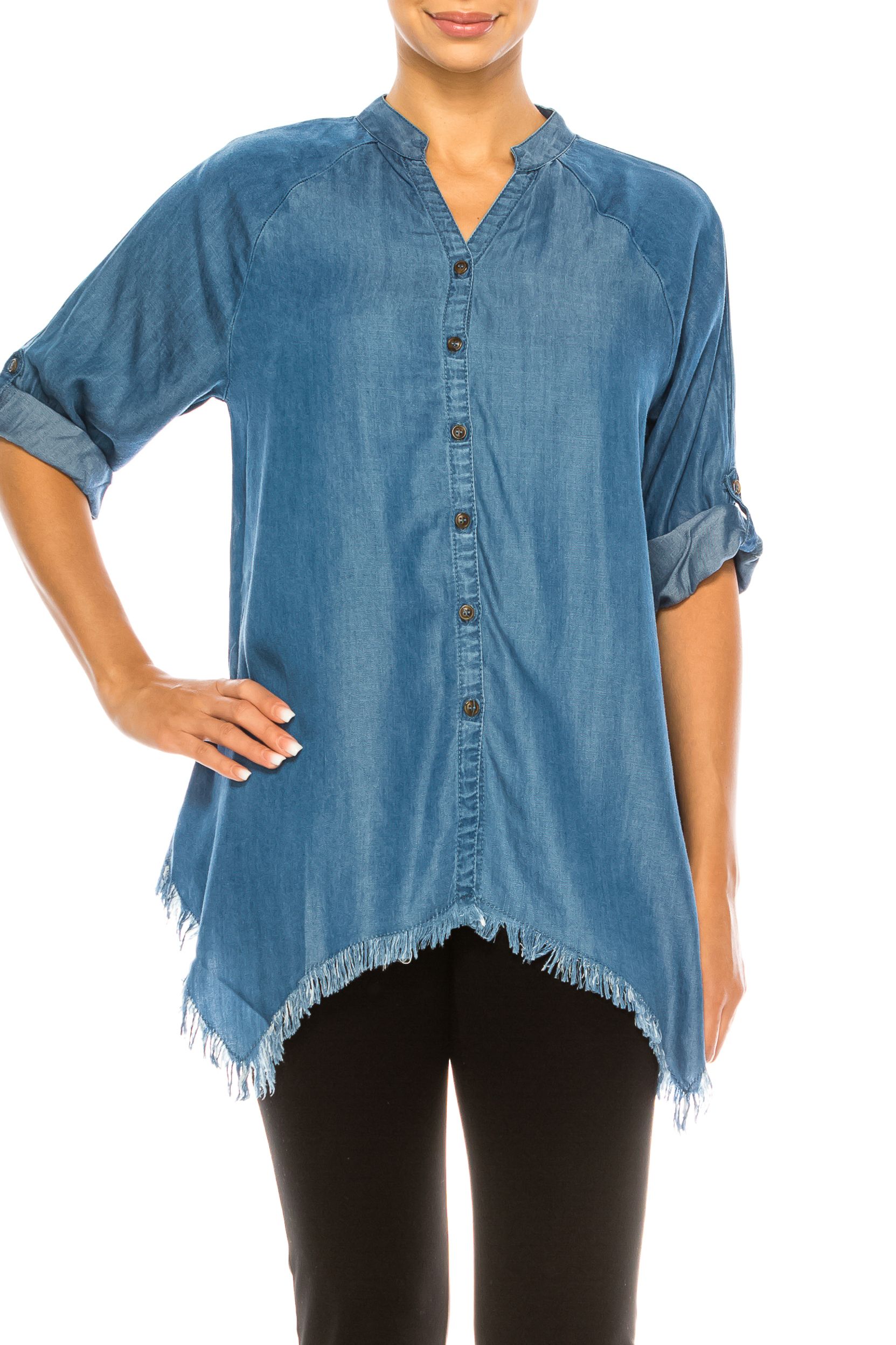 Ladies Shirt Jeans Dark Blue - Hester & Orchard