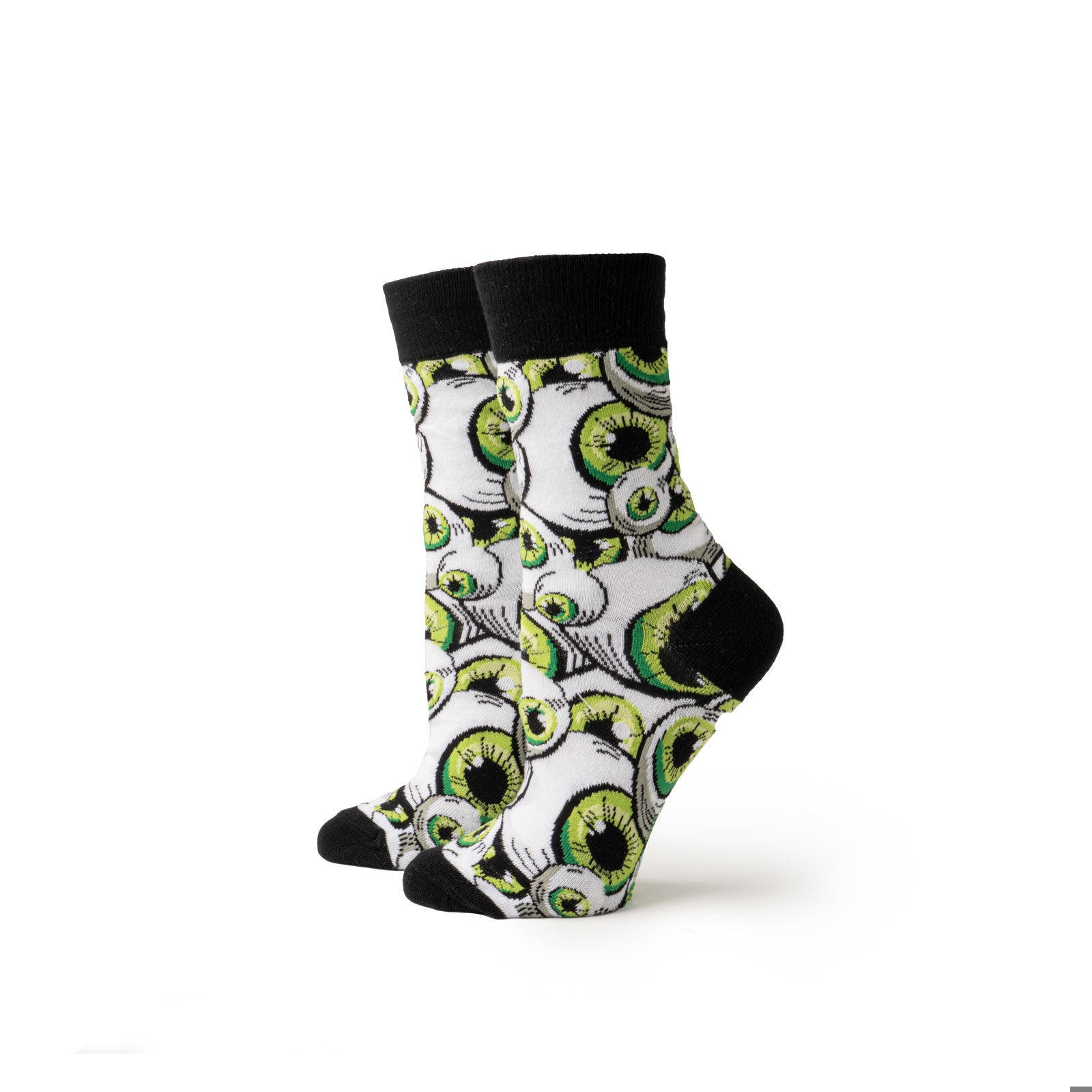 Two Left Feet Halloween Socks - Eyes Green