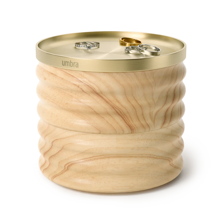 Tesora Wood Storage Box Natural - Brass