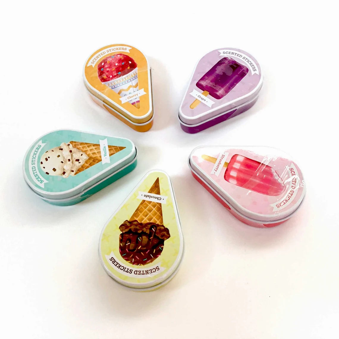 Ice Cream Scented Sticker Tin - Cherry