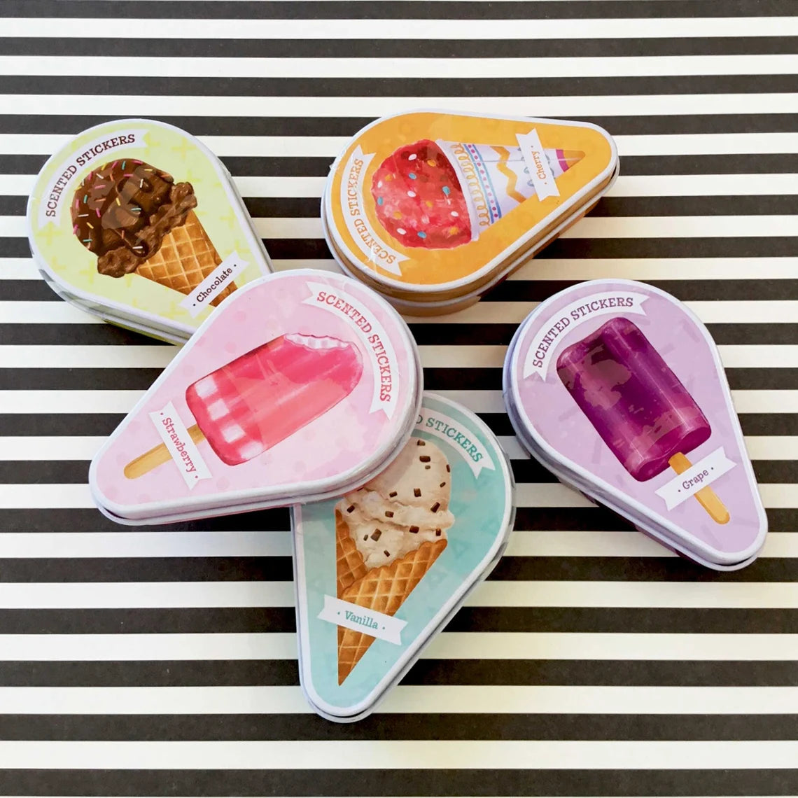 Ice Cream Scented Sticker Tin - Vanilla