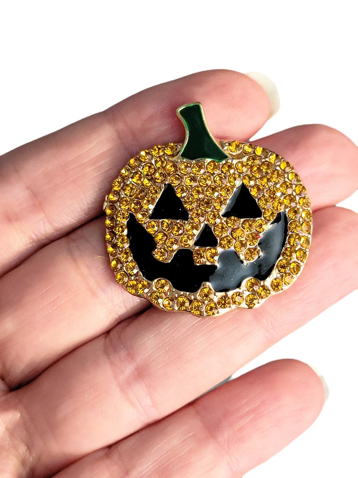 Rhinestone Pumpkin Earrings