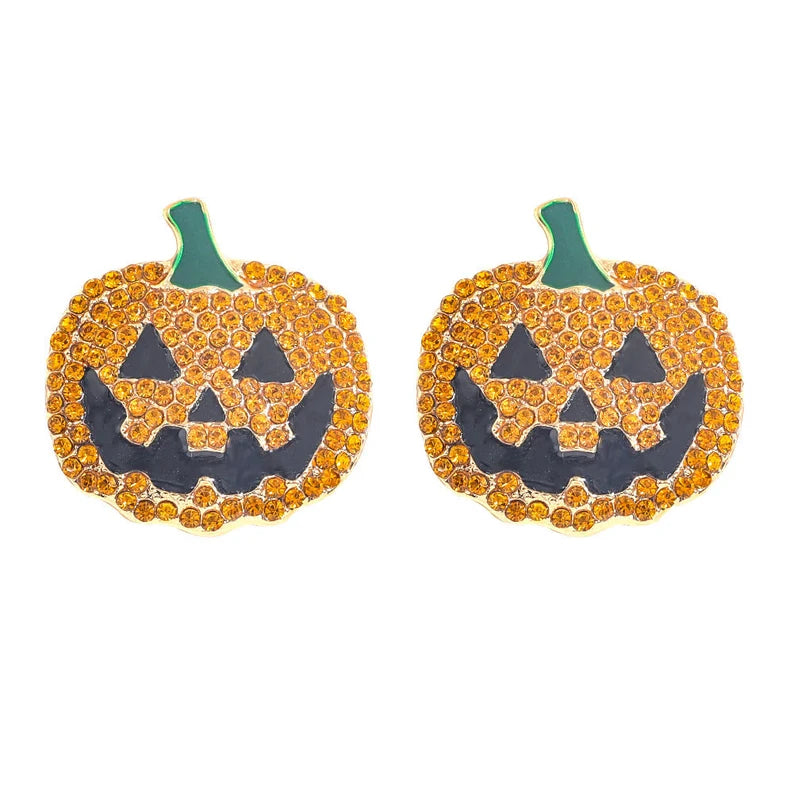 Rhinestone Pumpkin Earrings