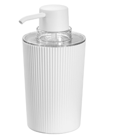 Fluted Soap Pump White/Clear