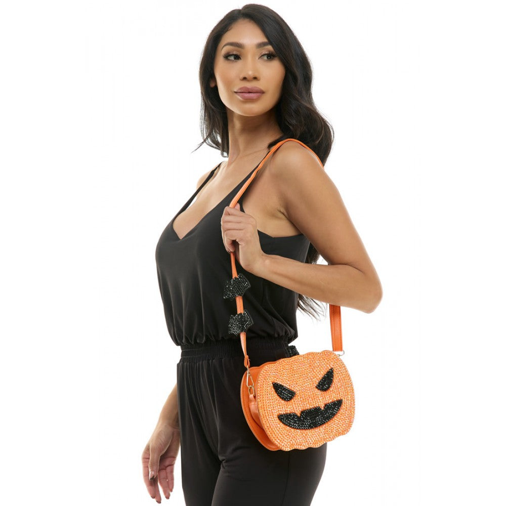 Orange Sequin Pumpkin Crossbody