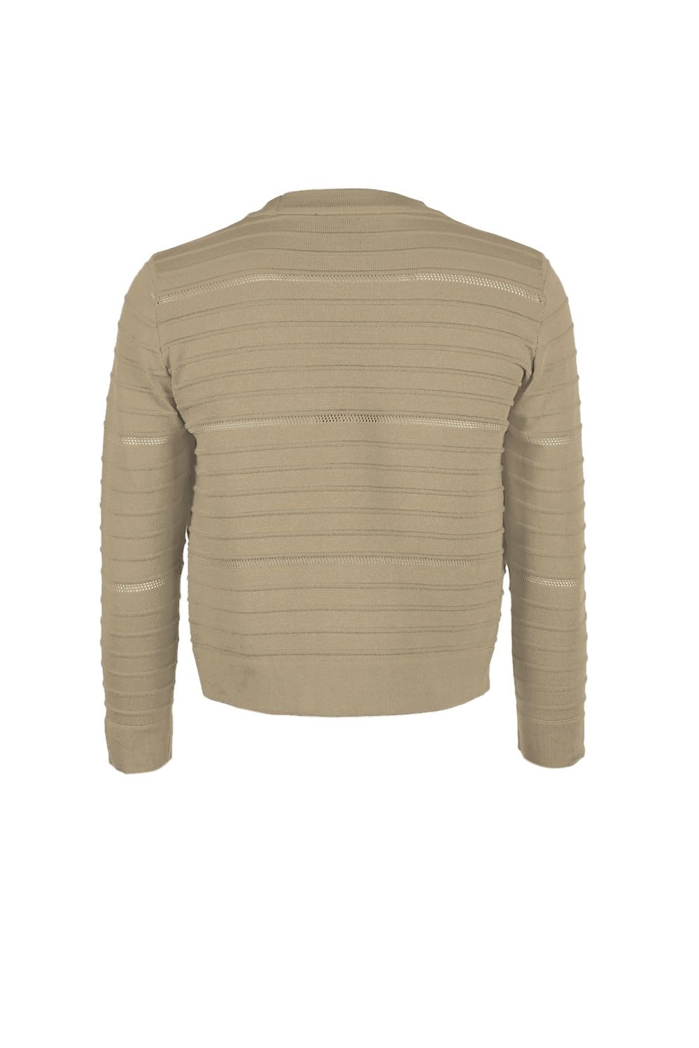 Banded Long Sleeve Ribbed Knit Jacket Mink- Nina Leonard
