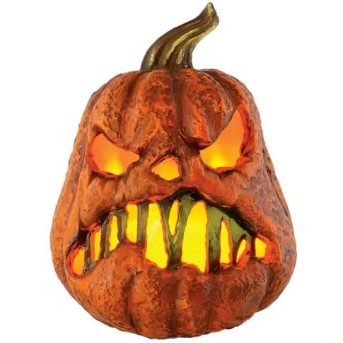 8" Rotten Flaming Pumpkin