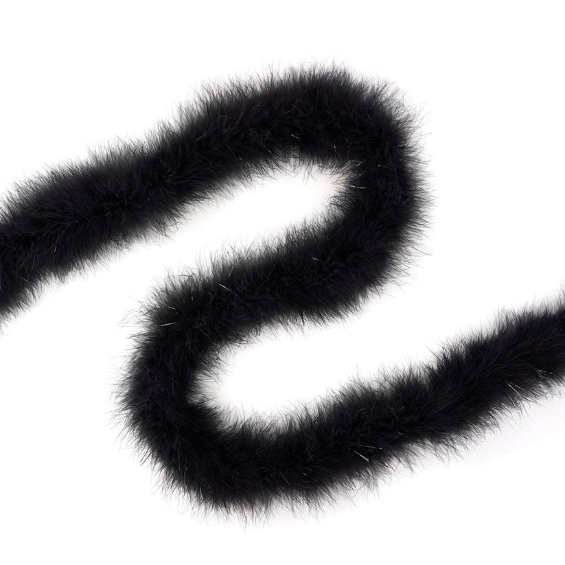 Marabou Boa with Lurex - Mediumweight - Black/Black Lurex
