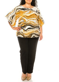 2PC Pant Set Yellow /White - Maya Brooke