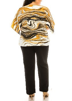 2PC Pant Set Yellow /White - Maya Brooke