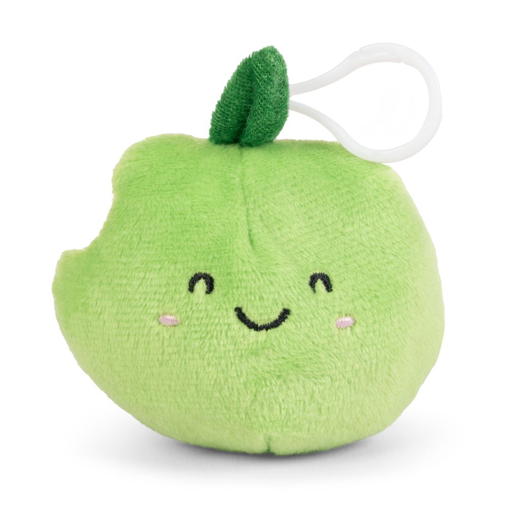 LITTLE Nature Clips Llaveros de Peluche Fruta Manzana Verde