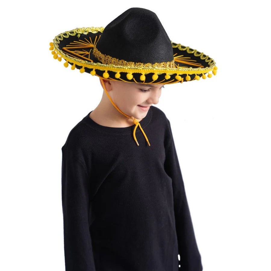 Mexican Sombrero-Gold Trim Kids