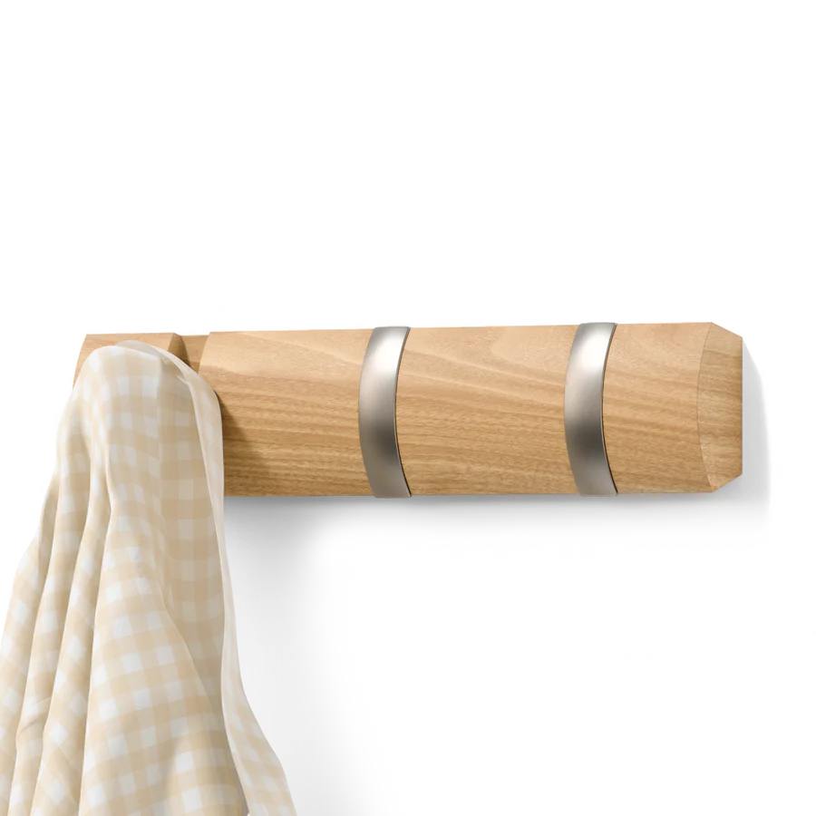Flip 3 Wall Hook Natural / Nickel