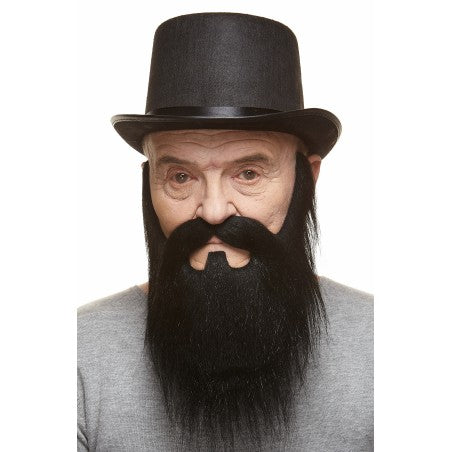Mustache and beard, black