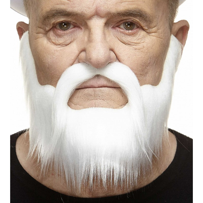 Mustache and beard, White