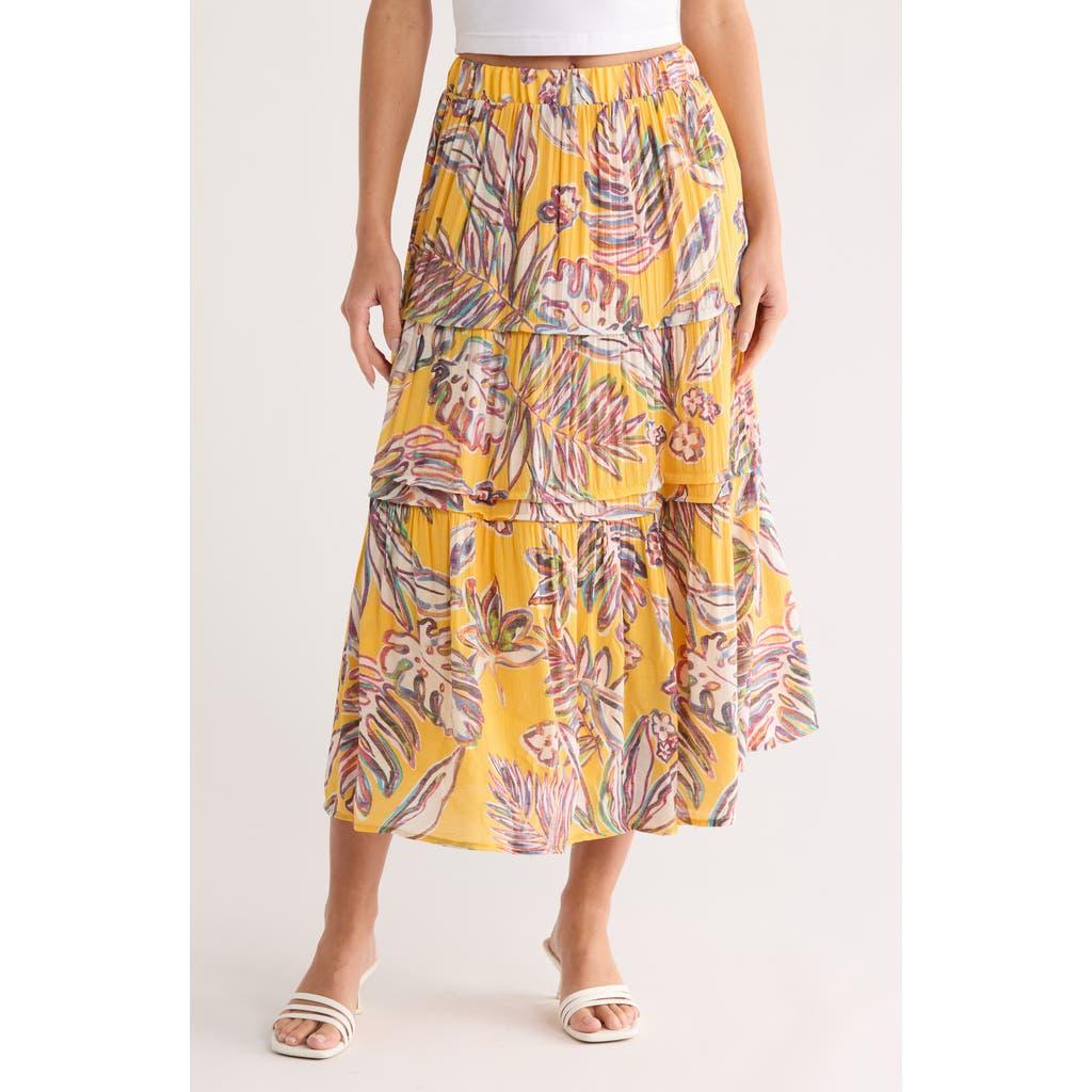 Printed Flounce Midi Skirt Sunshine Print - Nanette Lepore